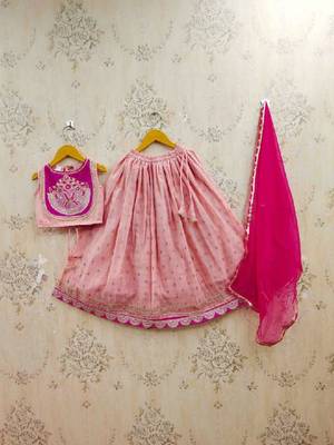 Girls tie and dye ready to wear lehenga & blouse with dupatta 2