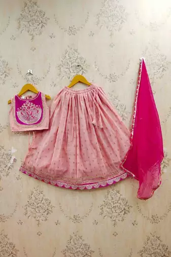 Girls tie and dye ready to wear lehenga & blouse with dupatta