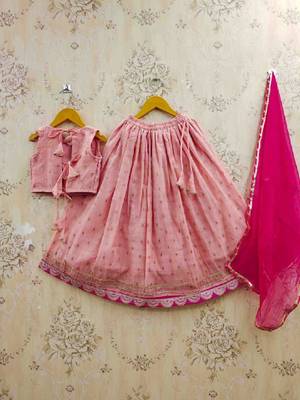 Girls tie and dye ready to wear lehenga & blouse with dupatta 3