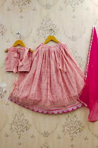 Girls tie and dye ready to wear lehenga & blouse with dupatta