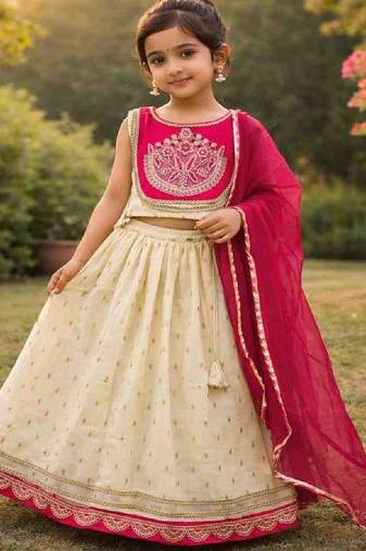 Girls tie and dye ready to wear lehenga & blouse with dupatta