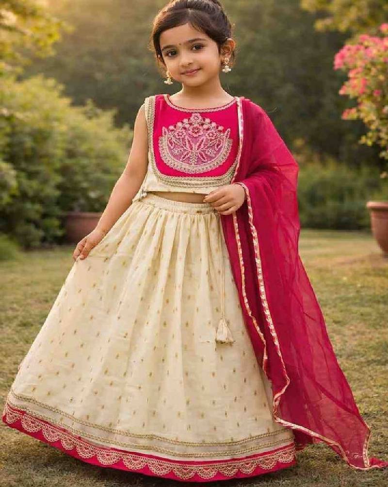 Girls tie and dye ready to wear lehenga & blouse with dupatta