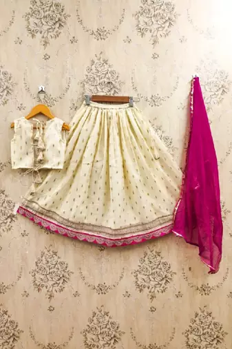 Girls tie and dye ready to wear lehenga & blouse with dupatta