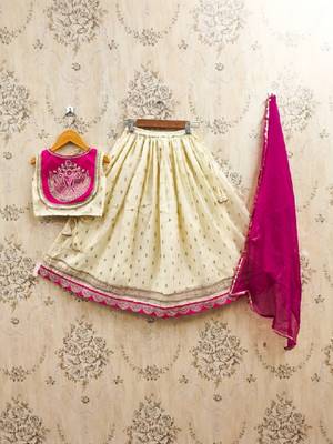 Girls tie and dye ready to wear lehenga & blouse with dupatta 3