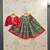 Girls embroidered thread work ikat ready to wear lehenga &