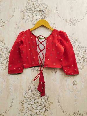 Girls embroidered thread work ikat ready to wear lehenga & 4