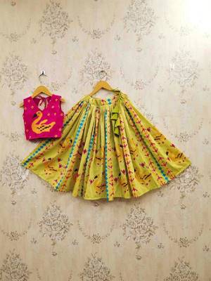 Girls printed ready to wear lehenga & 1