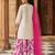 Girls floral regular chanderi cotton kurta with sharara & with dupatta