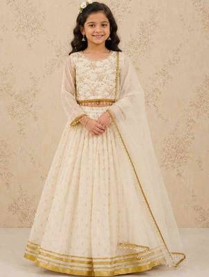 Girls embroidered thread work ready to wear lehenga & blouse with dupatta 1