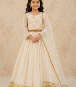 Girls embroidered thread work ready to wear lehenga & blouse with dupatta