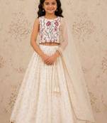 Girls embroidered mirror work ready to wear lehenga & blouse with dupatta
