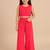 Girls floral printed regular pure cotton top with palazzos