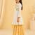 Girls floral embroidered angrakha thread work chanderi cotton kurta with sharara & with