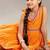 Girls ethnic motifs printed tiered gotta patti chanderi cotton kurti set
