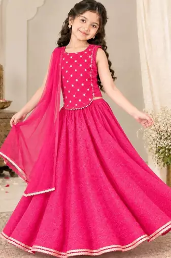 Girls embellished ready to wear lehenga & blouse with dupatta