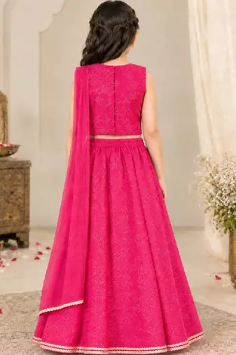 Girls embellished ready to wear lehenga & blouse with dupatta