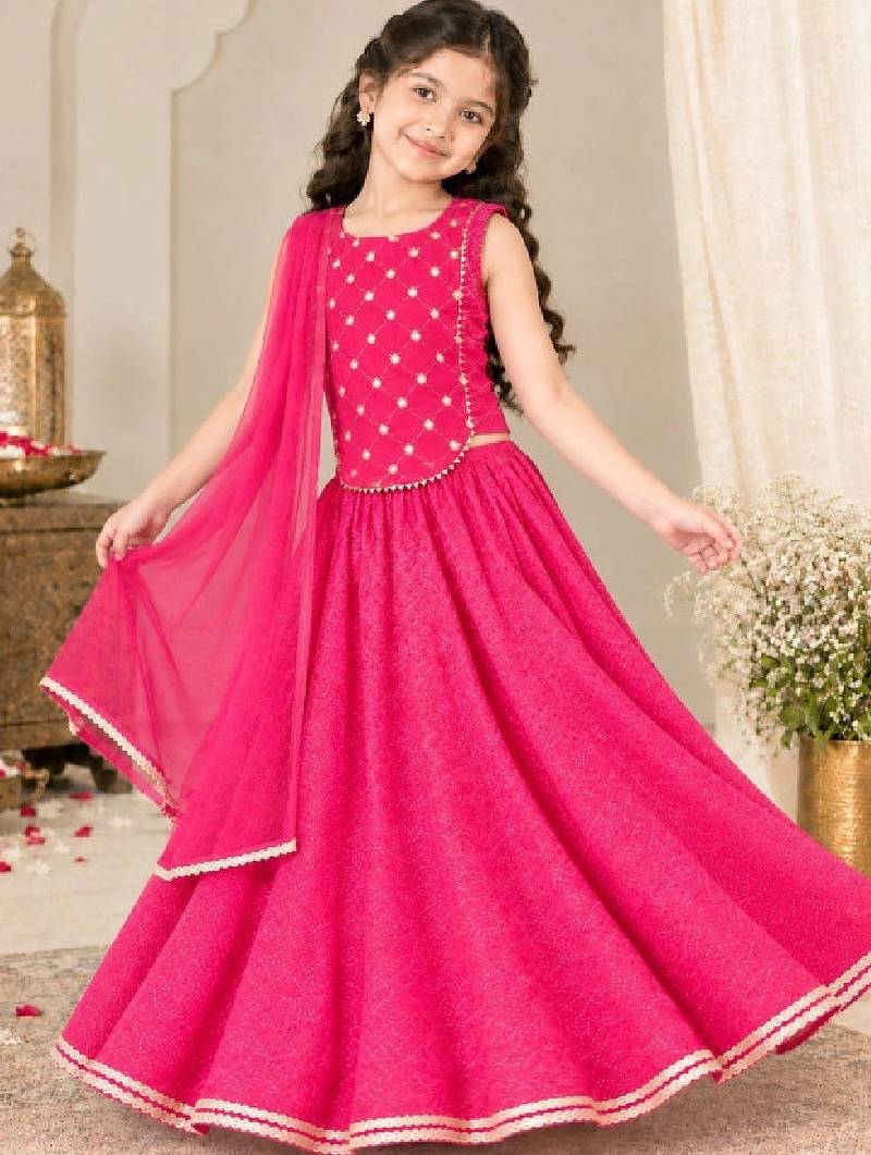 Girls embellished ready to wear lehenga & blouse with dupatta