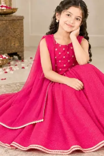 Girls embellished ready to wear lehenga & blouse with dupatta