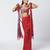 Tabasco red embroidered crepe organza co ord set