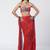 Tabasco red embroidered crepe organza co ord set