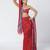 Tabasco red embroidered crepe organza co ord set