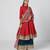 Tabasco red embroidered chanderi silk and net anarkali set