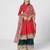 Tabasco red embroidered chanderi silk and net anarkali set