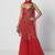 Tabasco red embroidered organza and net sharara set