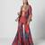 Tabasco red embroidered crepe jacket sharara set