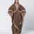 Olive brown embroidered crepe kaftan and pant set