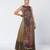 Olive brown embroidered chanderi silk and georgette gown with tunic