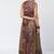 Olive brown embroidered chanderi silk and georgette gown with tunic