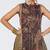 Olive brown embroidered chanderi silk and georgette gown with tunic