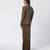 Olive brown embroidered chanderi silk and crepe drape skirt set