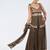 Olive brown embroidered dupion silk and georgette kurta set