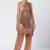 Biscoff peach embroidered organza and net kurta set