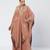 Biscoff peach embroidered crepe kaftan and pant