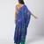 Blue embroidered crepe and georgette jacquard kaftan and salwar set