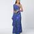 Blue embroidered crepe and georgette jacquard kaftan and salwar set
