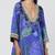 Blue embroidered crepe and georgette jacquard kurta and salwar set