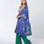 Blue embroidered crepe and georgette jacquard kurta and salwar set