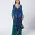 Blue embroidered crepe and georgette jacquard kaftan and salwar set