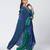 Blue embroidered crepe and georgette jacquard kaftan and salwar set