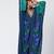 Blue embroidered crepe and georgette jacquard kaftan and salwar set