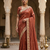 new fancy coffe brown pure crape gota patti work saree