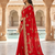 facy desiger red zari stone work saree