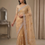 fancy gold colour stone with thread work saree 