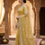 fancy light  mustrard thread with stone handwork saree