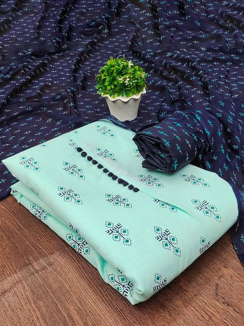 Ethnic Motifs Printed Unstitched Dress Material
