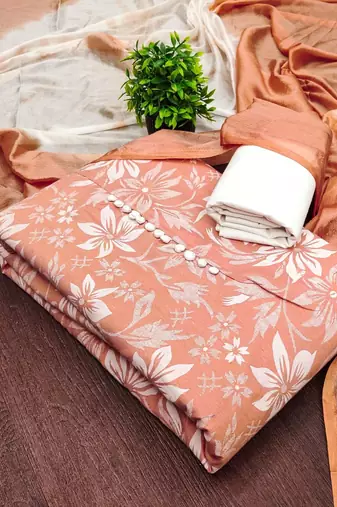 Printed Pure Cotton Unstitched Dress Material